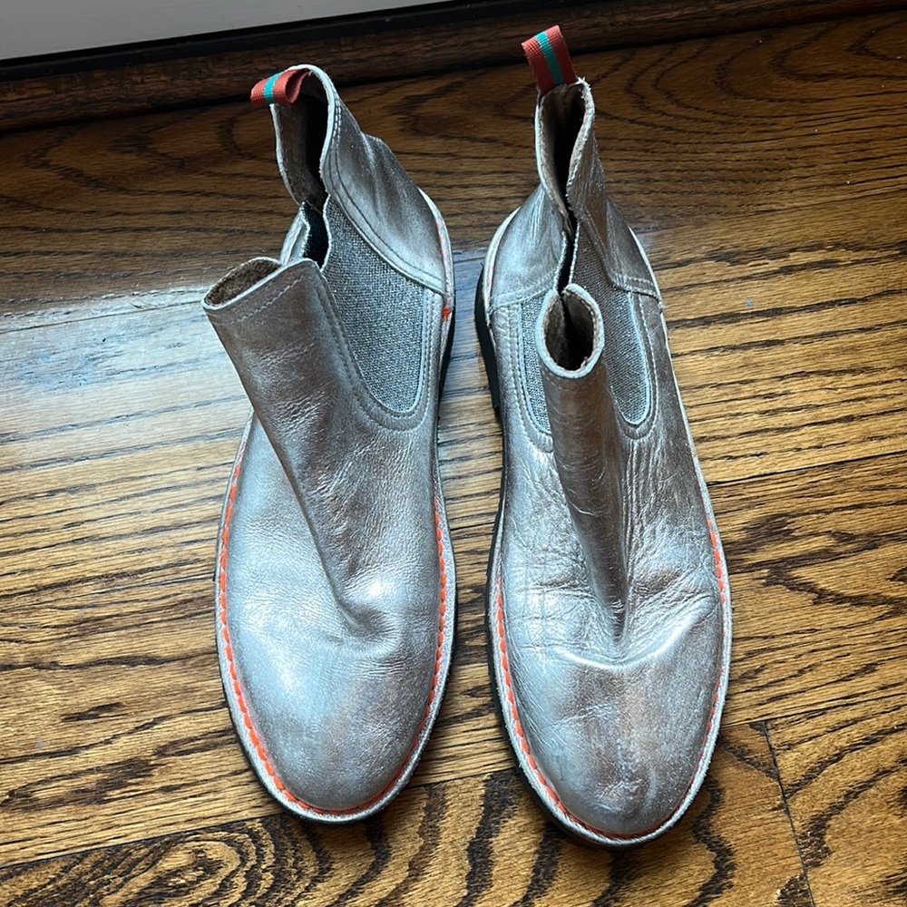 Silver Chelsea boots